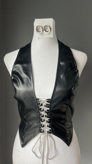 Elaine Faux Leather Top