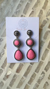 Pink stone earrings