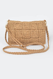 Straw Wristlet/Crossbody Clutch